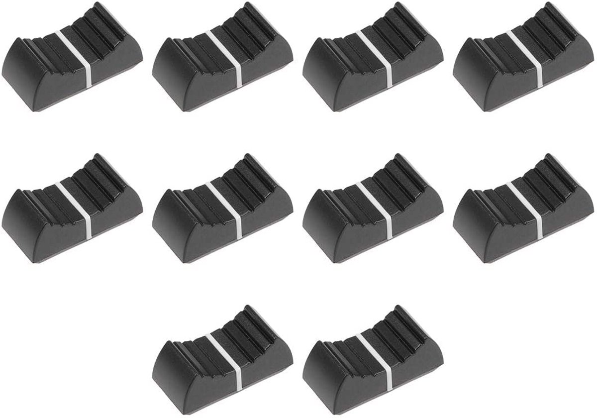 10Pcs Plastic Zwarte Rechte Dia Potentiometer Platte Drukknop Insert As 4 x 1.2mm