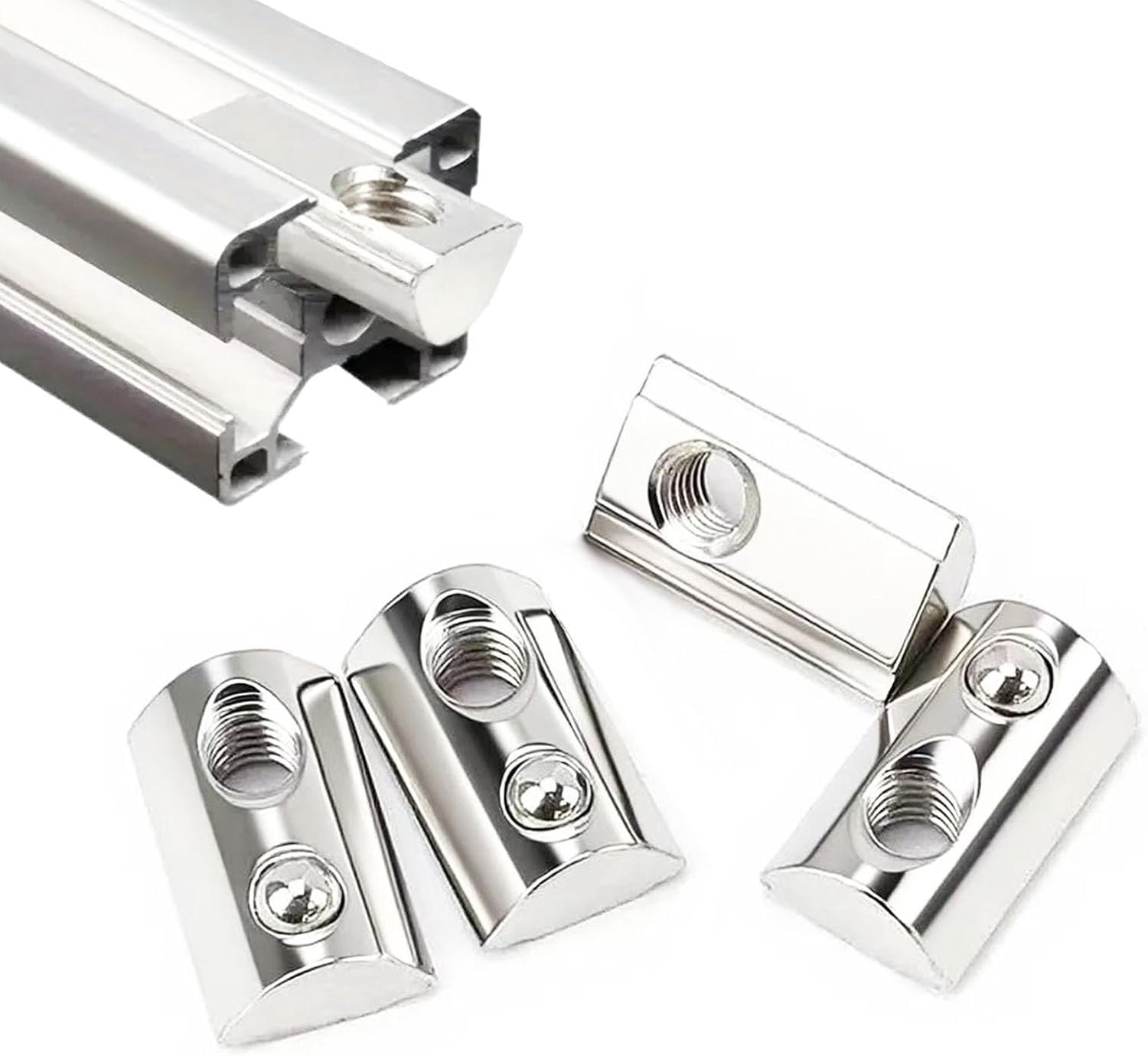 60 groefmoeren M5 met kogelgroef 8 T 40 serie M5 glijmoer van koolstofstaal met veerkogel geschikt voor aluminium profielen 19D printer CNC Europese norm