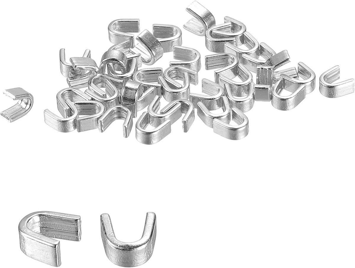 sourcing map 40 stuks ritssluiting schuifregelaars #5 U-vorm top stop voor tassen jassen jassen gesloten ritssluitingen vervangen zilver toon
