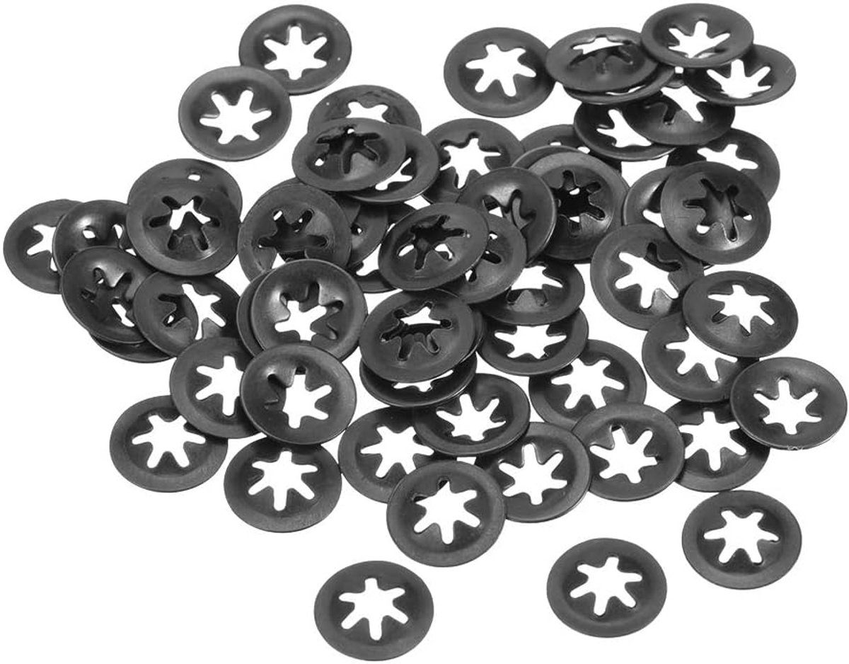 Sourcing map 1stk.0 M3 wasmachine 2,5 mm I.D.9 mm O.D.vergrendeling indrukken 65 Mn zwart M3 (2.5 * 9) 60 Pack