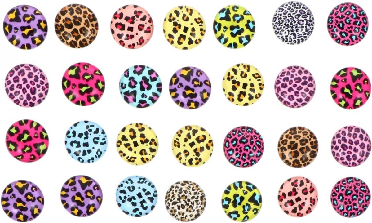 100 stuks glazen patches, ronde edelsteenpatches, sieraadpatch, decoratieve glazen patch voor knutselwerk en het maken van sieraden, met verschillende patroonstijlen