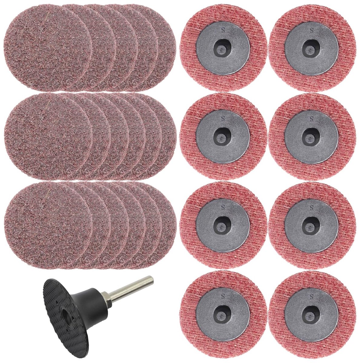 25 St Surface Conditioning Schuurschijf Middel 50 mm met Schacht | 50mm Rechte Slijper, 6,35mm Schacht, Nylon Schuurschijf, Vliesschijf Snelwisselschijf, Roest Metaal Staal Ijzer, DGTAA27C2