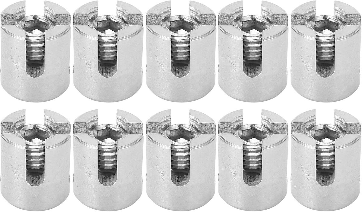 10 Stuks Kruiskabelklem Roestvrij Staaldraad Relingklembevestiging, 316 Roestvrij Staal, Draadkabel Kruisclip, Toepassingen voor Binnen en Buiten (M12 5mm)