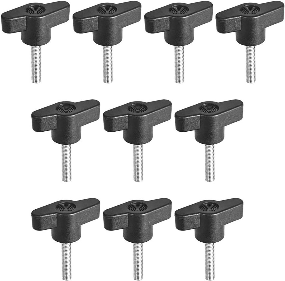 sourcing map Klemgreep schroefknoppen M5 x 25 mm T-vorm schroefdraad 10 stuks