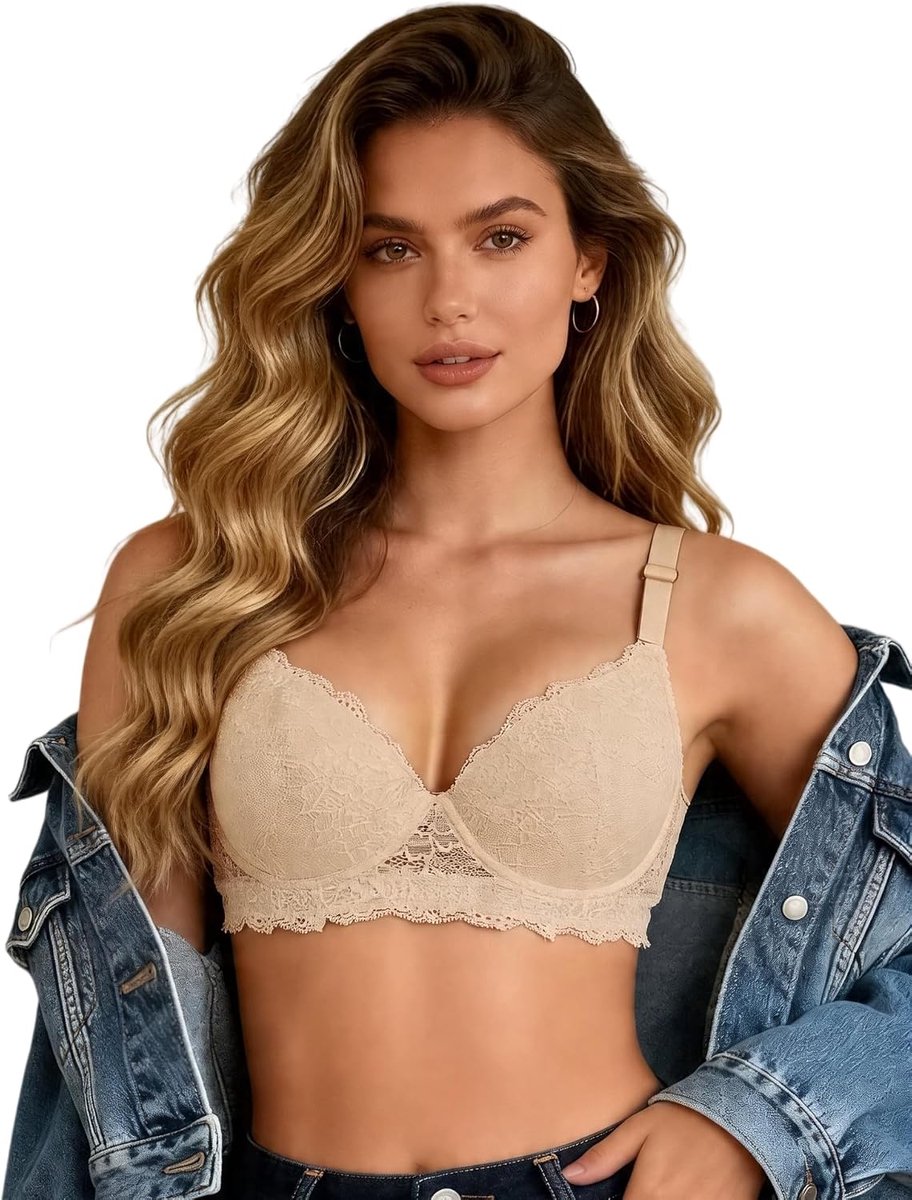 Ohmydear Beha dames met beugel grote maten kanten beha gevoerd klassieke beha voor dames comfort volledige cups