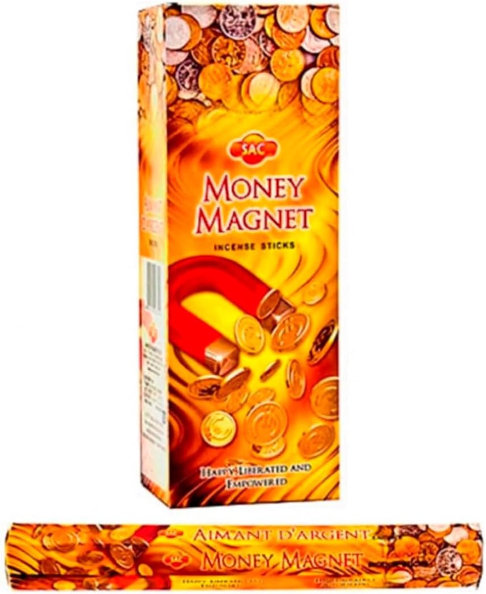 Wierook Geldmagneet - Hexagonale Doos - 6 Buizen met 120 Stokjes - Trekt Welvaart en Positieve Energie aan - ShopVlot
