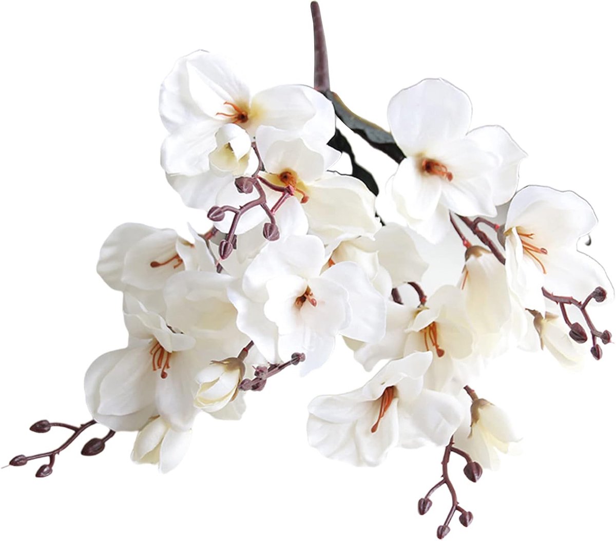 Kunstmatige magnolia bloemen - 20 hoofden met groene bladeren - Prachtige bloemarrangementen voor thuisdecoratie - ShopVlot