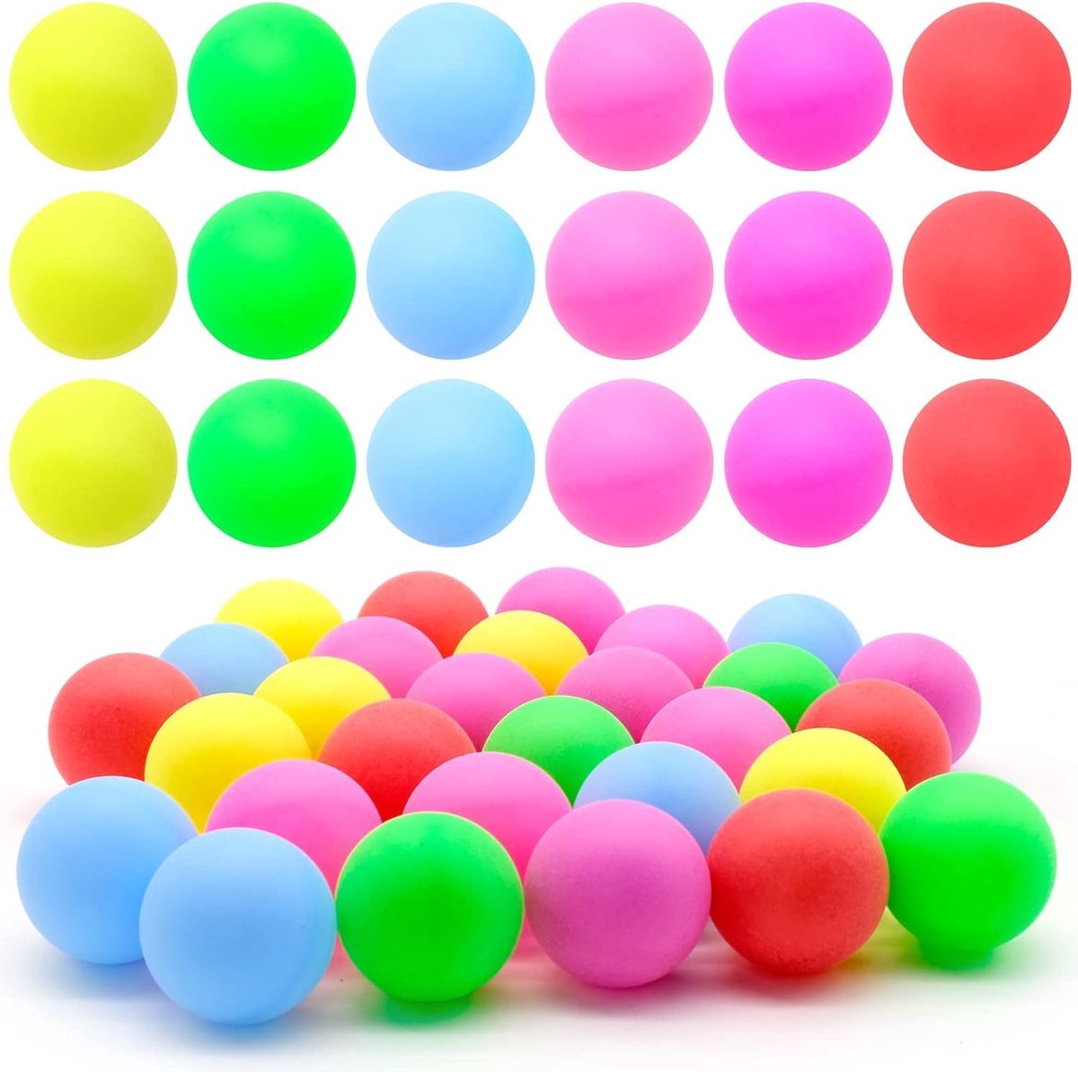 Tafeltennisballen 30 stuks - 4 cm kunststof - kleurrijk - ideaal als kattenspeelgoed en feestdecoratie - ShopVlot
