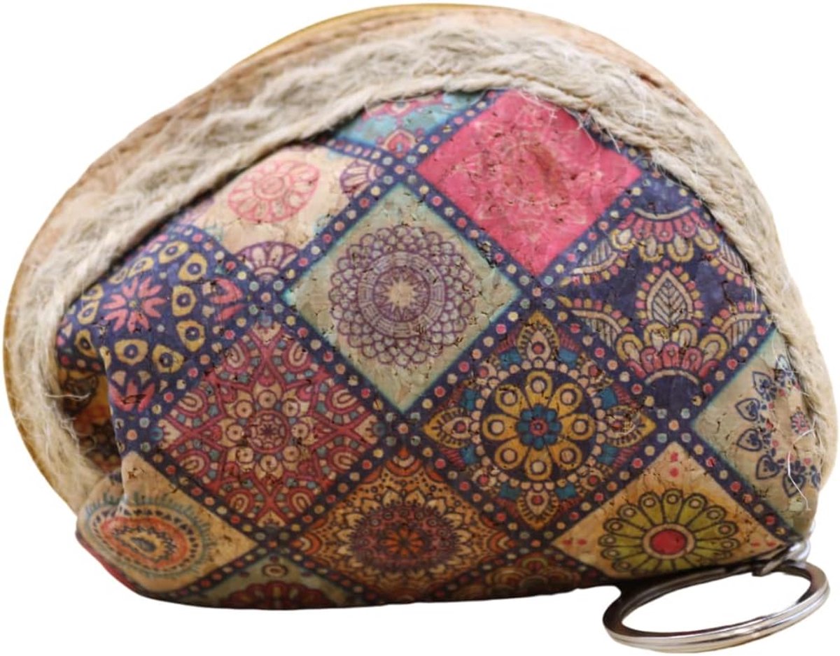 Cork wallet 10 cm - gelakt natuurlijk kurk - met rits en sleutelring - ideaal voor dagelijks gebruik - ShopVlot