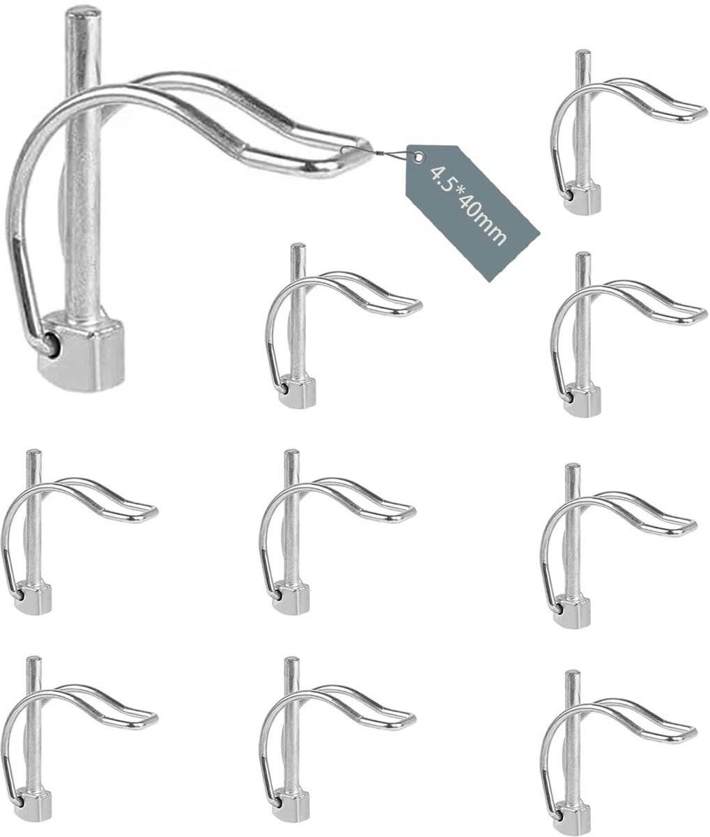 D-vormige vouwband 4,5 x 40 mm - buisvormige vouwsplits - sluitpin met vergrendeling - ideaal voor bevestigen - ShopVlot