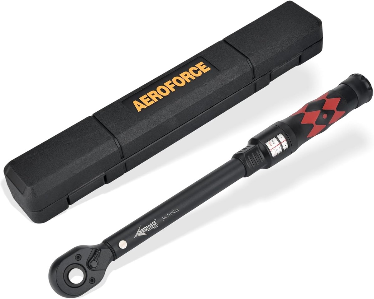 Moment sleutel 1/2 Inch 30-210 Nm - 72 tanden omkeerbare ratel - ± 3% foutennauwkeurigheid - ideaal voor precisiewerk - ShopVlot