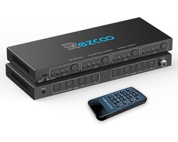 SPDIF optische audio matrix 4x4 - ondersteunt Dolby 5.1/DTS 5.1 - IR-bediening - ideaal voor home theater - ShopVlot