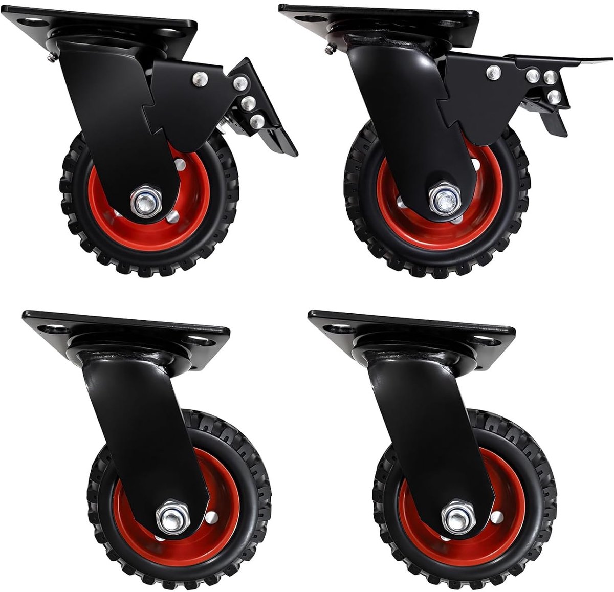 Industriële wielen 125mm - 800kg draagvermogen - 360° draaibaar - Geschikt voor medische trolleys - ShopVlot