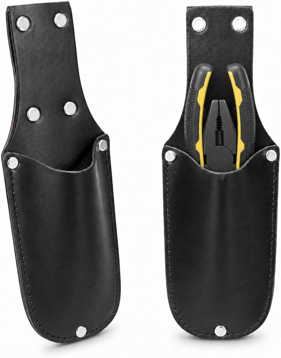 Gereedschapstas voor riem - PU-leer - 2 stuks - zwart - ideaal voor multitools - ShopVlot