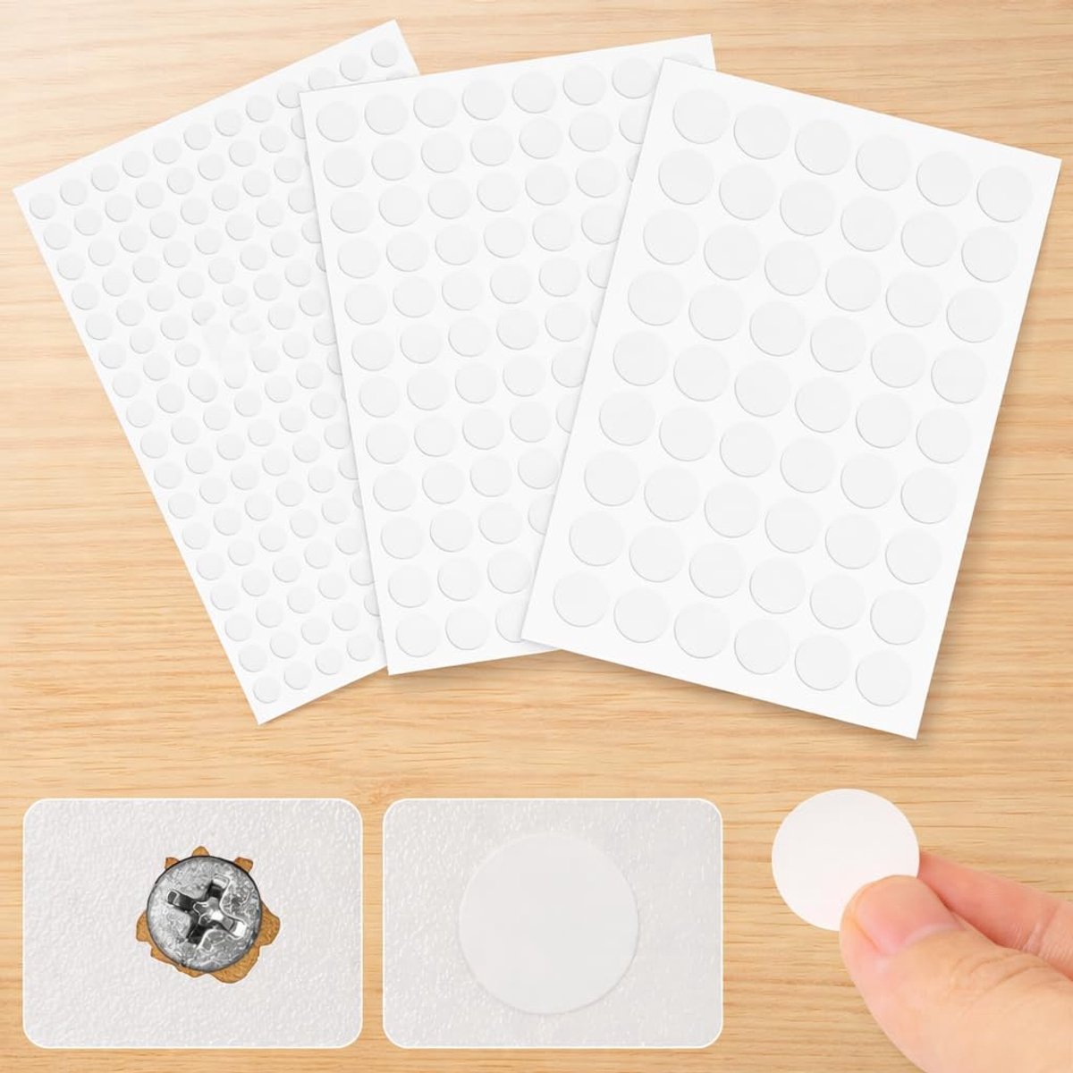 354 stuks witte schroefafdekking, zelfklevend, Ø 10 mm, Ø 15 mm, Ø 20 mm, pvc, zelfklevende schroeven, afdekkappen - ShopVlot