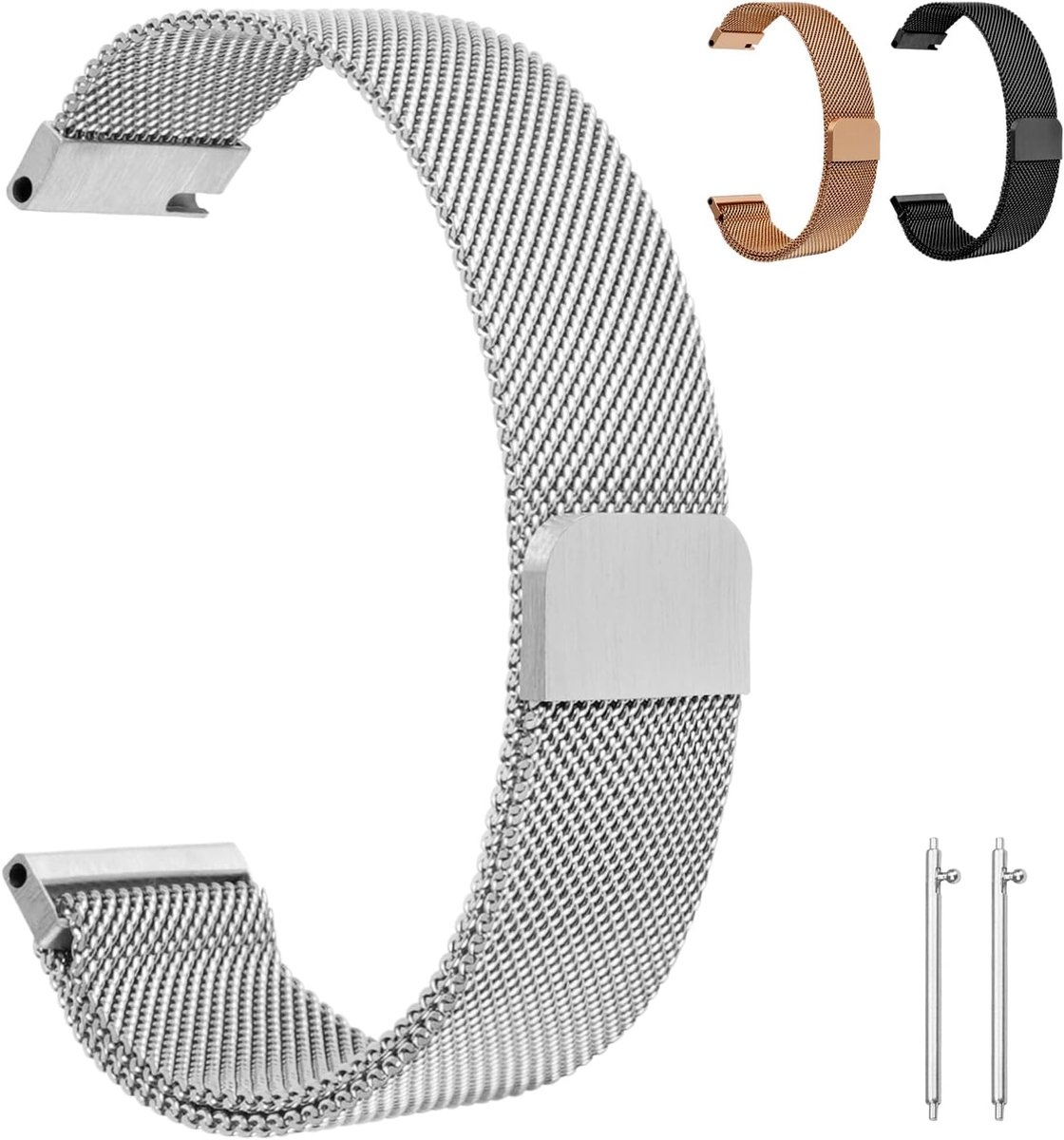 Horlogeband RVS Mesh - Magnetisch - Snelle vervangband - Geschikt voor dames en heren - SnelShoppen