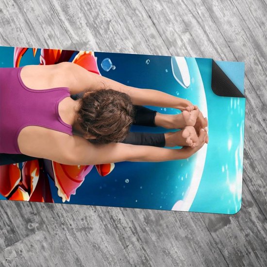Yoga Mat Handdoek - Fitness Handdoek Pilates - Hot Yoga - Antislip Onderkant - 185 x 68 cm - Multicolor — afbeelding 4