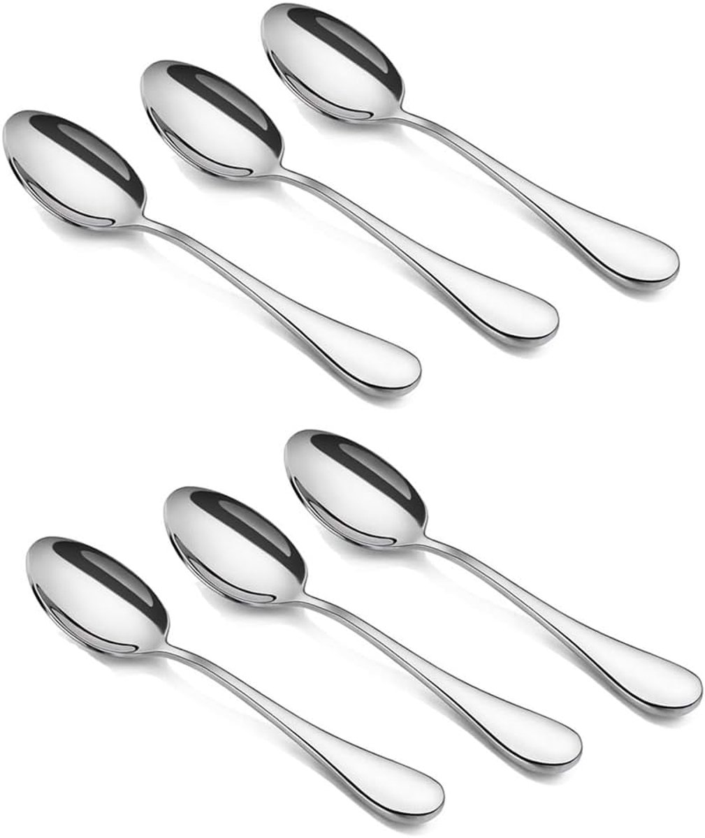 Mini lepel set 6 stuks - roestvrij staal - elegante afwerking - ideaal voor desserts - SnelShoppen