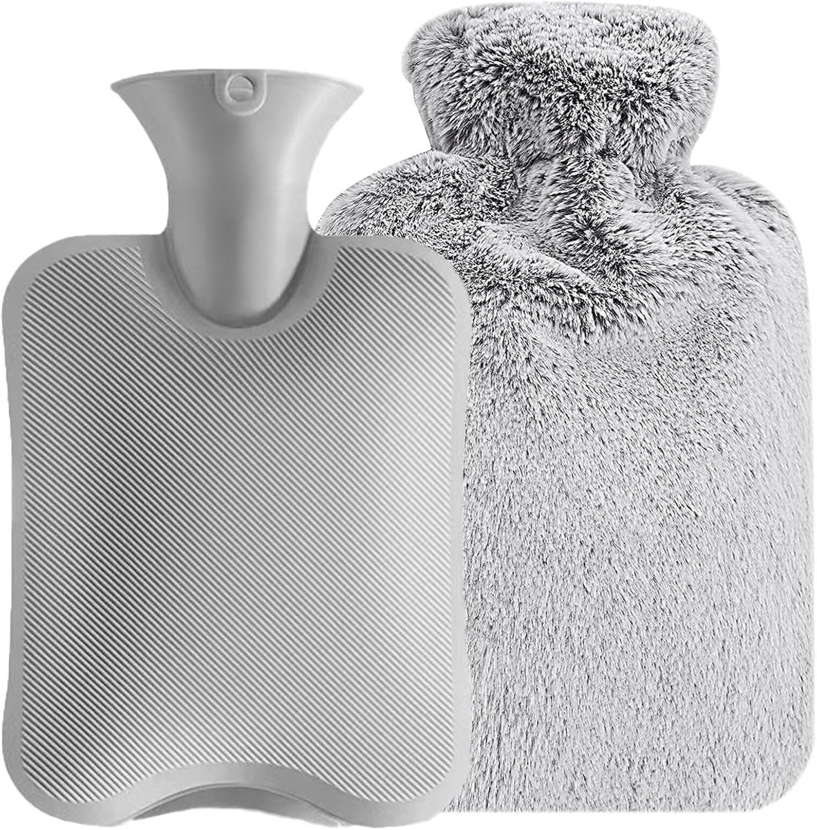 Warmwaterkruik 2 liter - Premium met nepbont - Wasbare en duurzame kruik voor het gezin - SnelShoppen