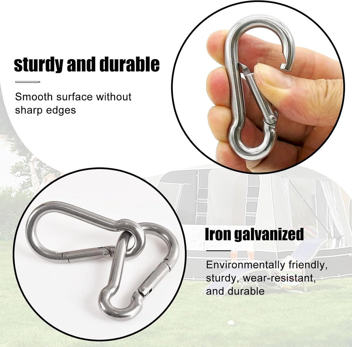 Carabiner haak 18pcs M5 - zware kwaliteit - multifunctioneel - ideaal voor buitenactiviteiten - SnelShoppen