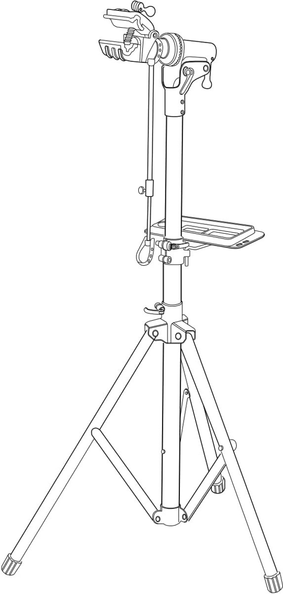 Reparatie Stand Fiets Onderhoud Werkstandaard, 3 Poten, Zwart, Aluminium, BRS03A