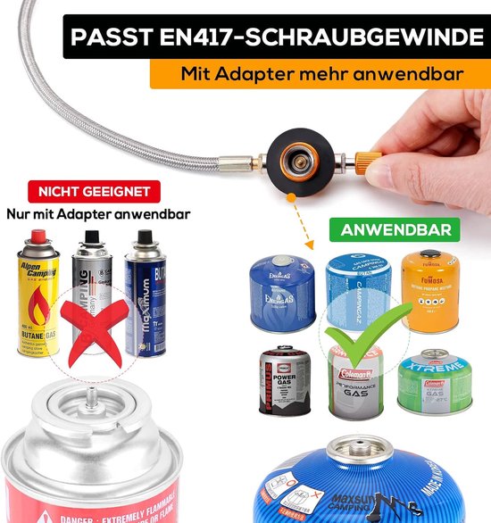 Gasfornuis met piëzo-ontsteking, winddicht campingfornuis, 3500 W, opvouwbaar campingfornuis, gasbrander voor Coleman Primus cartridge, gasfornuis met windbescherming met draagtas voor — afbeelding 4
