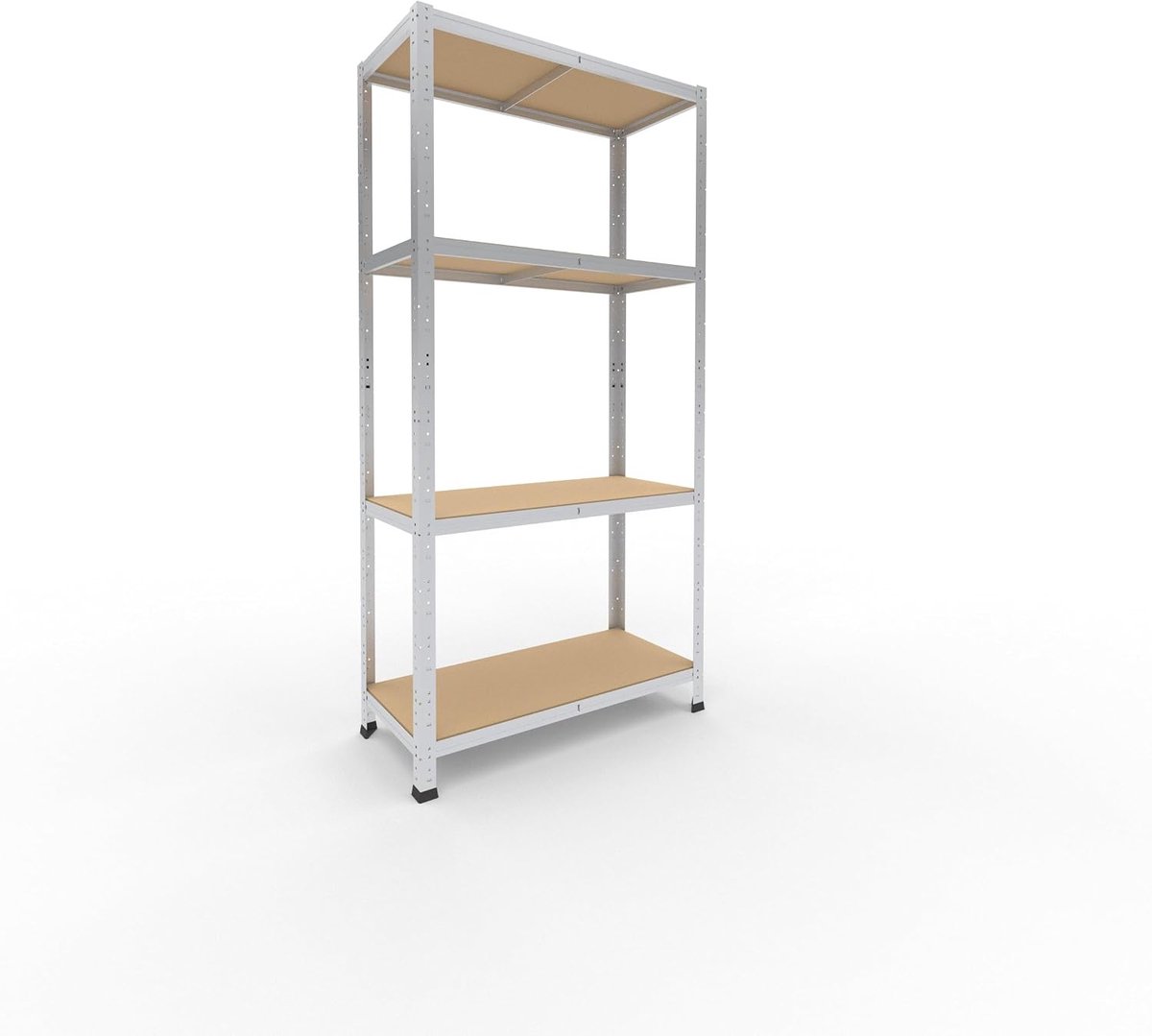 Shelfplaza HOME 180x90x40 cm metalen stellingkast in verzinkt met 4 planken en 175 kg draagvermogen per plank
