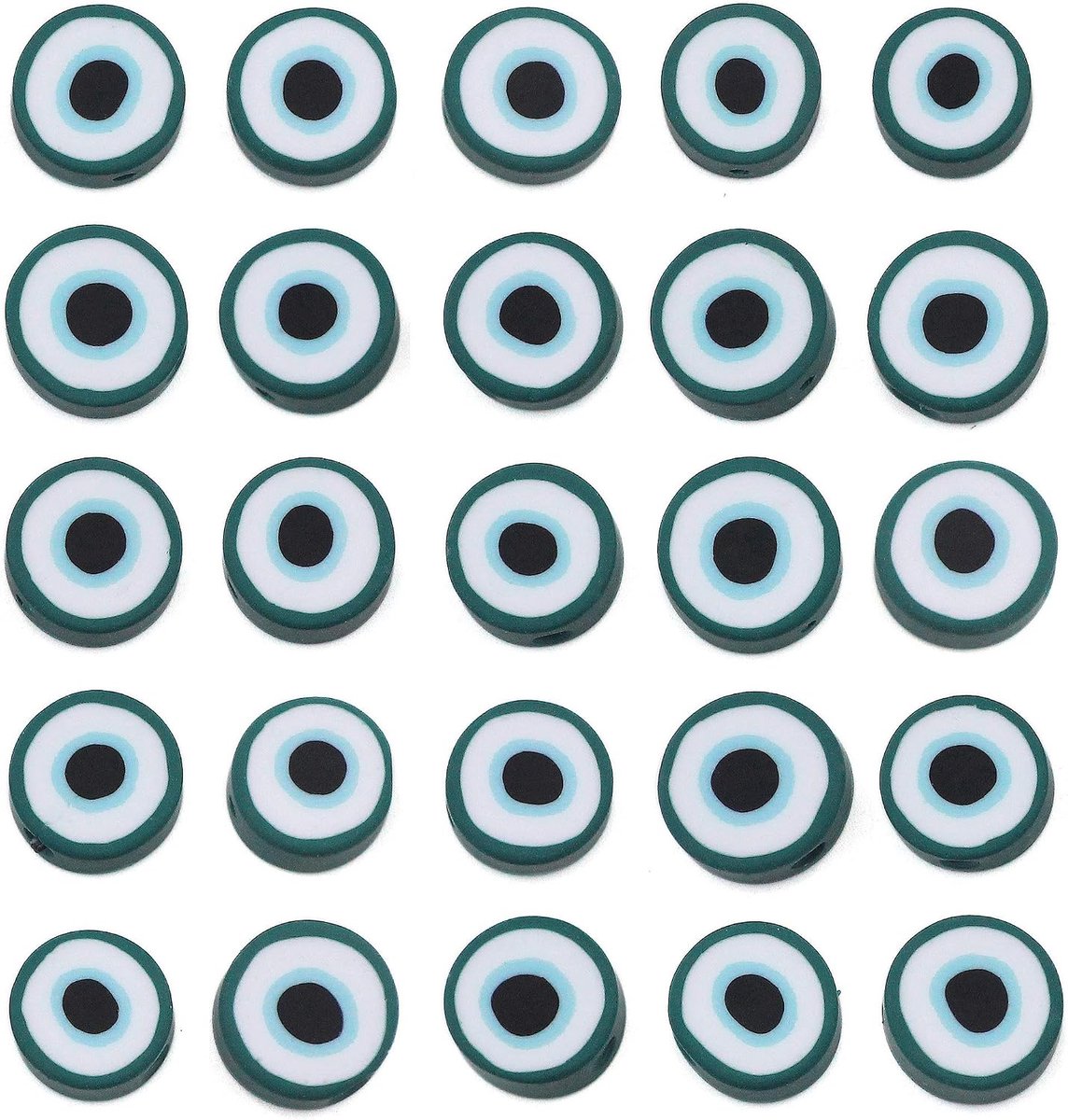 Kralen 9-10mm Groen Platte Ronde Handgemaakte Polymer Clay Spacer Disc Kralen voor Chocker Ketting Armband Oorbellen Sieraden Making(RT-E-Groen)