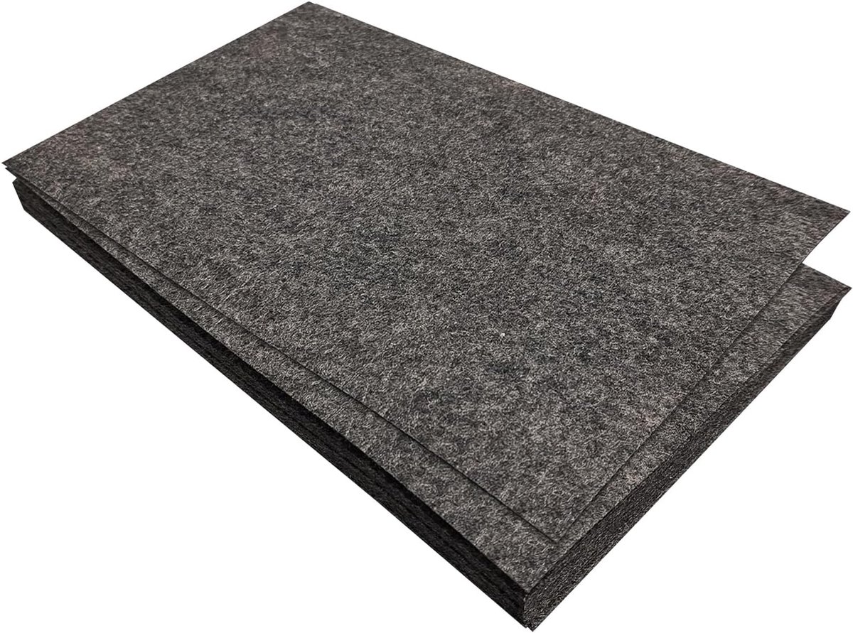 Vellen in hard vilt, 11 stuks, 17,78 x 28,7 cm, gekleurde wolvilten vellen voor ambachten, knutselmateriaal om te naaien (donkergrijs)