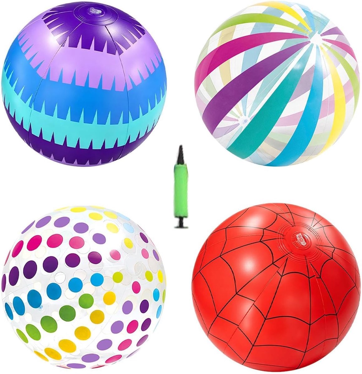 Strandballen Voor In Het Zwembad 4 Stuks Feestcadeautjes Met Luchtpomp | Strandbal Geschikt Voor Zomerse Verjaardag, Buitenactiviteiten, En De Achtertuin