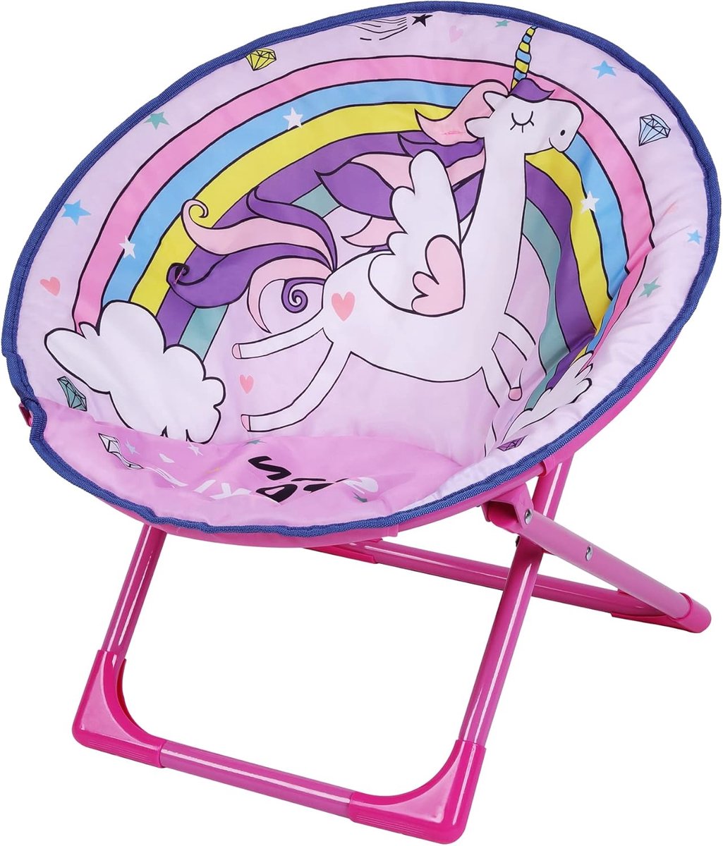 Eenhoorn kindercampingstoel opvouwbare roze maan stoel opvouwbare stoel peuter voor standaard tuin picknick