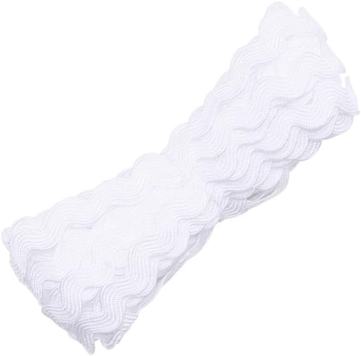 Rack Band 15 yard × 5 mm Kleurrijke karteldraad Naaien zigzag band golfvormige band S-vorm stof kant rick ribbon zigzag rand voor DIY naaien geschenkverpakking wit
