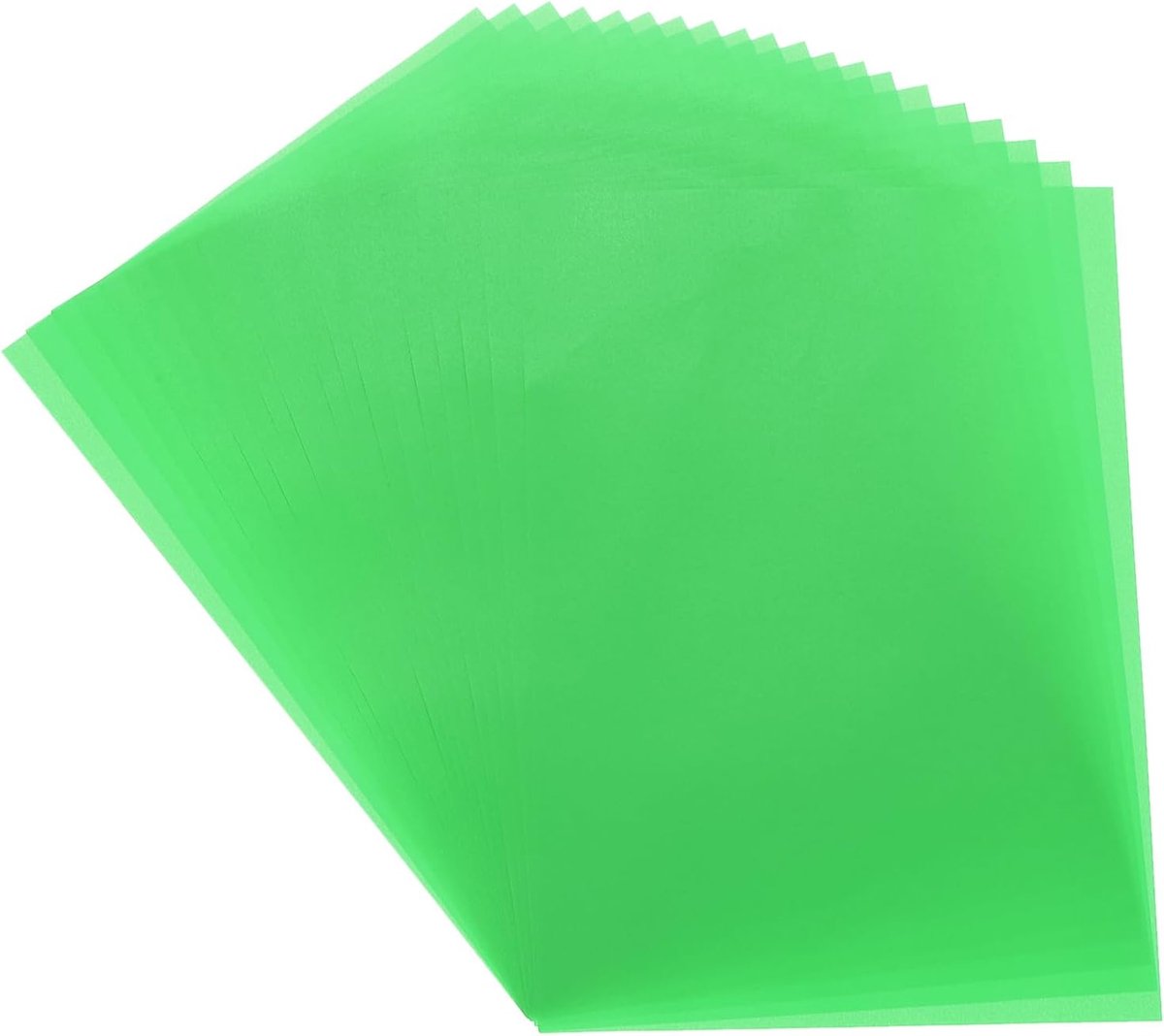 Gekleurd zijdepapier, 40 vellen, transparant, groen, 20 x 14 cm, bedrukbaar zijdepapier, transparant, voor het bedrukken van bruiloftsuitnodigingen, inkjet- en laserprinters