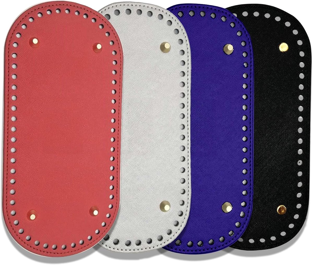 4 Stuks Gehaakte Tas Bodem, tas bodem, tas bodem bodem haak ovale, tas bodem PU lederen, Breien Gehaakte PU Tas Bodem, DIY accessoires voor handtas, schoudertas, portemonnee maken benodigdheden