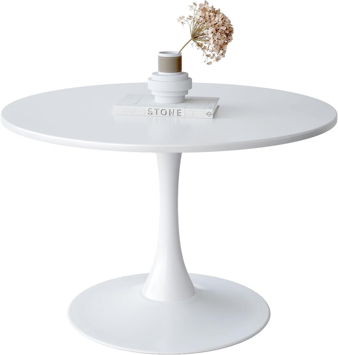 Eettafel rond, ronde eettafel, diameter 80 cm, moderne onderhandelingtafel, keukentafel, eetkamertafel voor keuken, eetkamer, woonkamer en kantoor