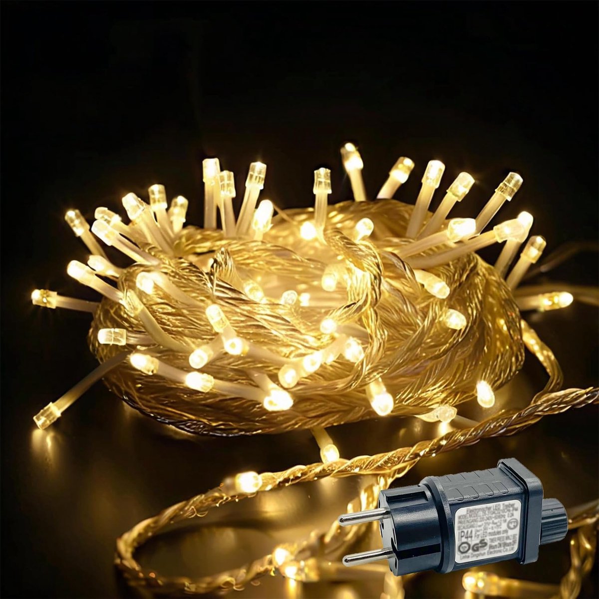 Lichtsnoer voor buiten 15 m - 100 leds warmwit - IP44 waterdicht - sfeervolle kerstverlichting voor tuin - SnelShoppen