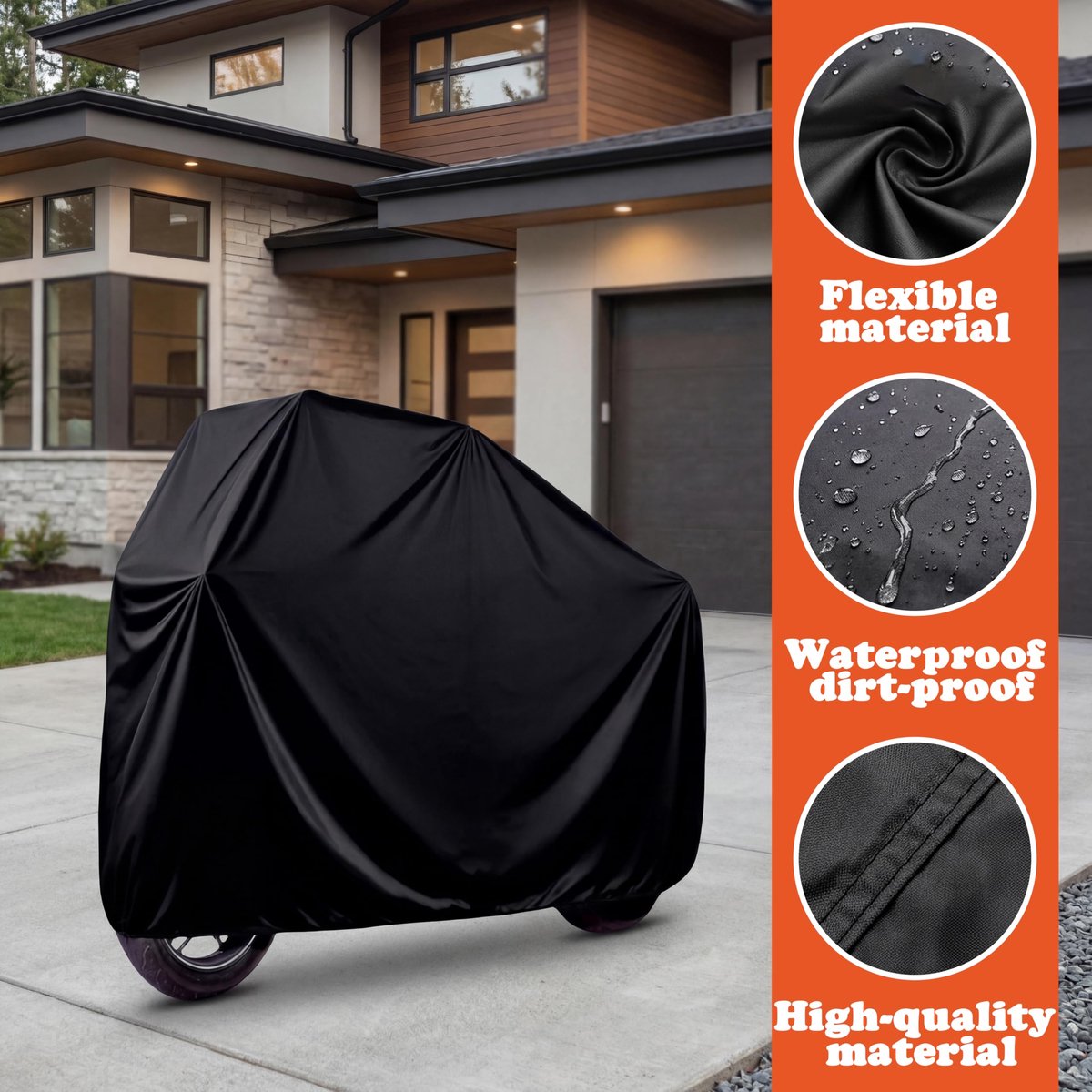 Motorhoes Klein 180 x 120 cm - PEVA - Waterdicht - Bescherming tegen weer en stof - SnelShoppen