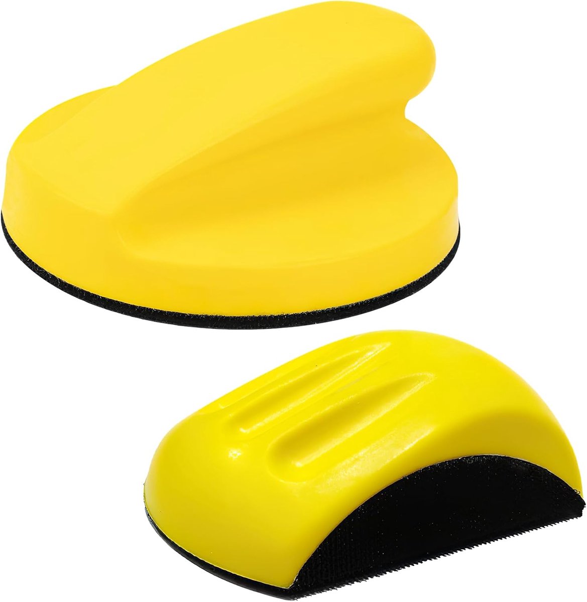 Handschuurblok met klittenband, handschuurblok, 2 stuks, 12,7 cm, handschuurblok, muisvormig, handschuurblokken in set voor polijstschijven (zwaluwstaart en muis)
