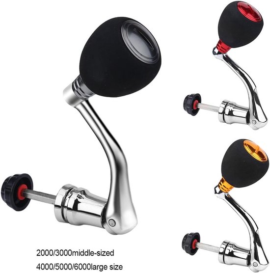 Lange halterstang Fishing Baitcasting Handle Replacements Serie 2000/3000/4000/5000/6000 voor Daiwa 4000 5000 6000 grande Rood — afbeelding 2