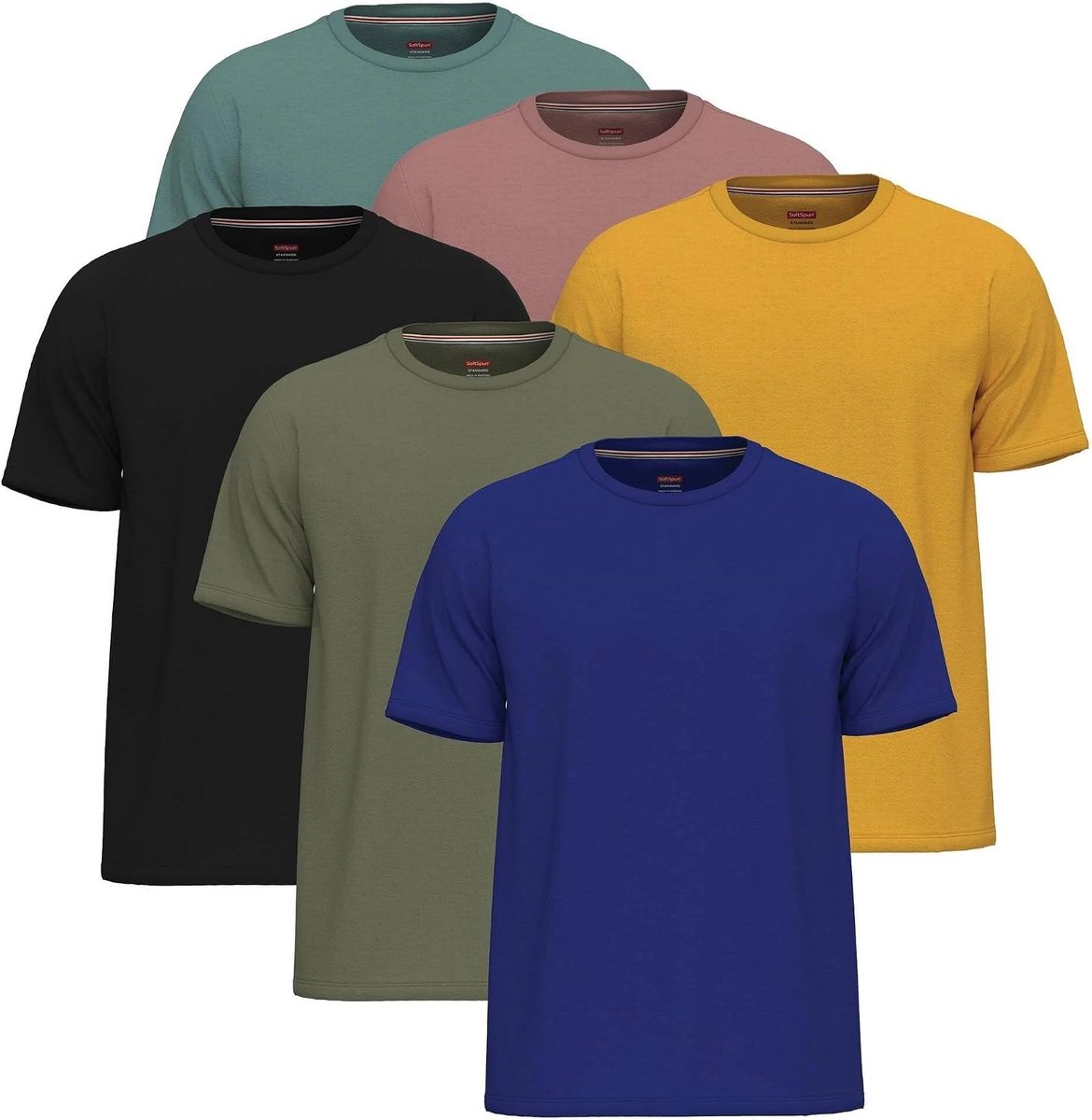 T-shirts voor heren | Werk-T-shirts voor heren | Set met T-shirts met korte mouwen