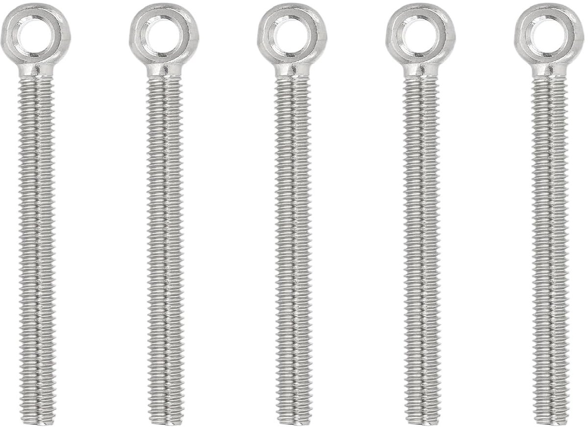 M6 x 65 mm Lifting Schouder Ring Bouten 5 Stuks Schouder Schroefdraad Bouten Voor Hijsen Roestvrij Staal 304 Voor Opknoping Kleppen Bevestigingen Zilver