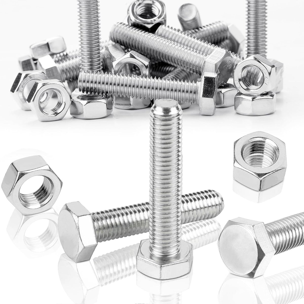 Sets Zeshoekige schroeven M6 x 40 mm bouten en zeskantmoeren set DIN 933 / ISO 4017 roestvrijstalen schroeven A2 V2A buitenzeskant volledige schroefdraad schroeven met metrische