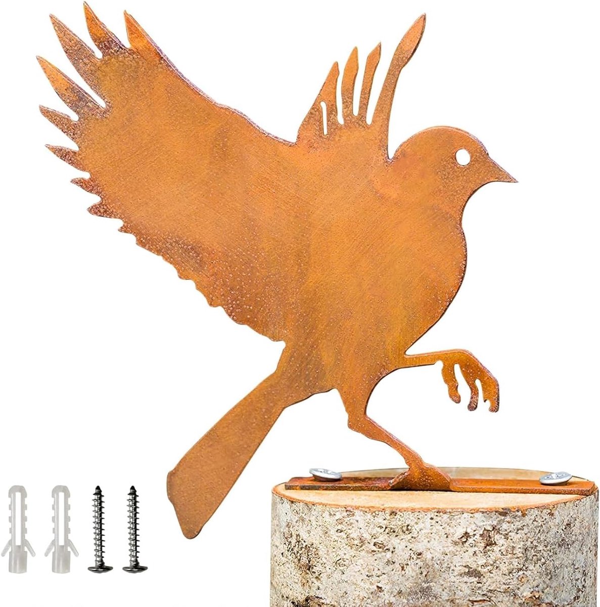 Bluebird, Roestige Vogels Decoratie Levensechte Patina Metalen Vogels Tuin Ornamenten Silhouet Simulatie Vogel Beeldje Home Decor Rustieke Outdoor Patio Yard Decoratie Metalen Vogels Standbeelden