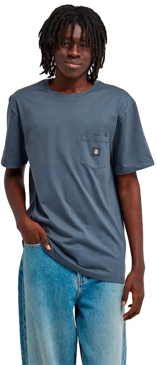 Element Icon Label Pocket T-shirt Met Korte Mouwen Blauw,Grijs M Man