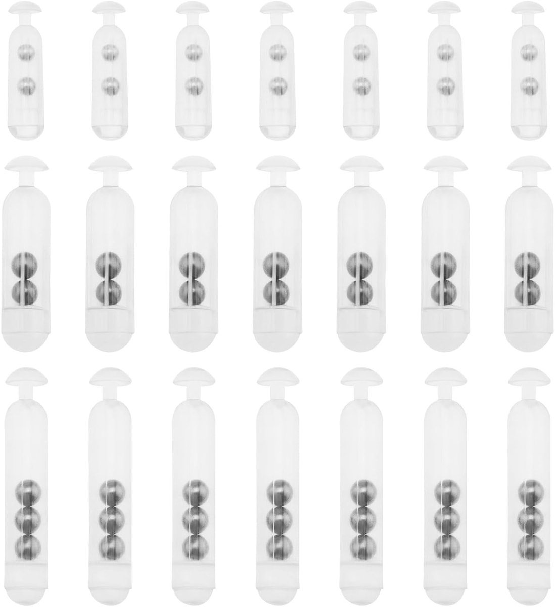 56Pcs Vissen Rammelaar Rammelaars Worm Jig Vissen Lokken Insert Pijp Rammelaars L/M/S 3 Maten Plastic Rammelaars Schudden Metalen Bal Rammelaars Insert Tube Geluid Attract