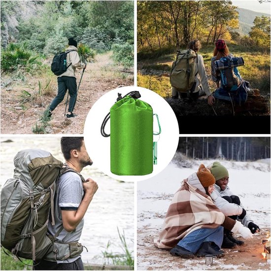 Nood Slaapzak - Survival Deken - Outdoor Avontuur - Waterdicht en Winddicht - 135 Gram - Groen — afbeelding 2