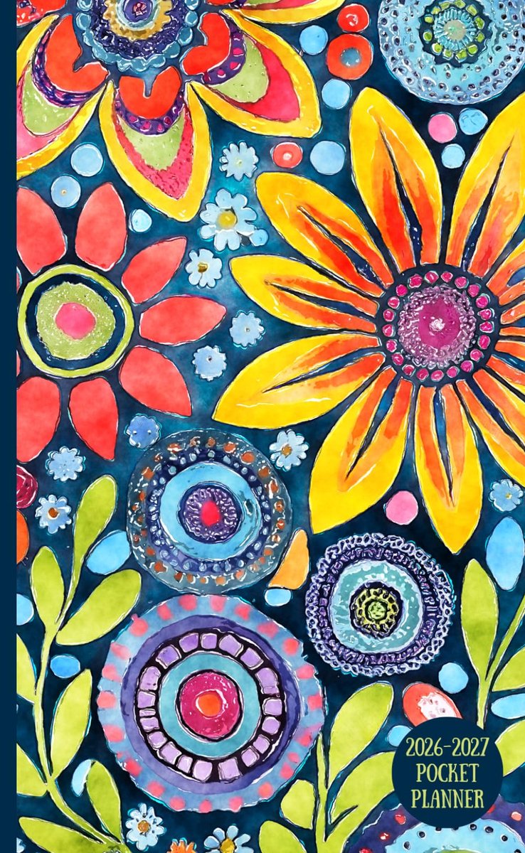 Pocket planner 2026-2027 - 18 maanden - boho bloemen - ideaal voor school en werk - ShopVlot