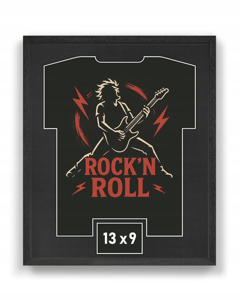Zwarte Fotolijst voor Rock T-shirt - 53x63cm