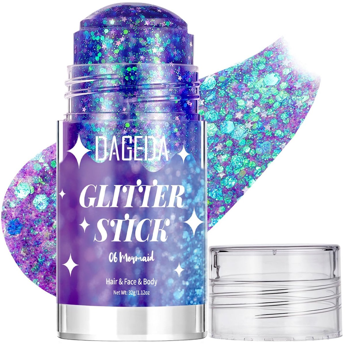 Glitter Stick Zeemeermin - Holografische Glitters - Sprankelend Haar en Gezicht - Perfect voor Rave Outfit - ShopVlot