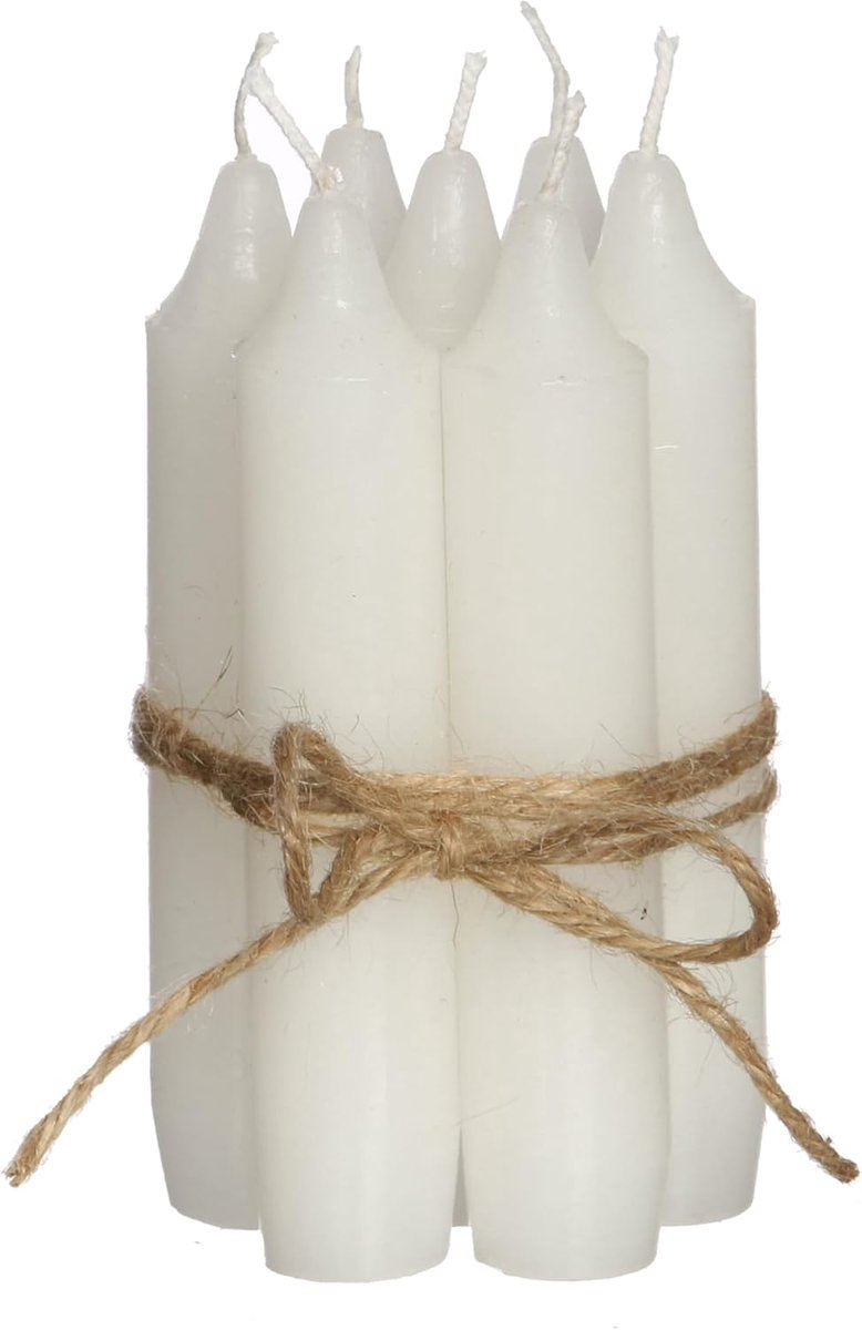 Kaarsenset 11 cm - conische kaarsen - wit - 4+ uur brandtijd - ShopVlot
